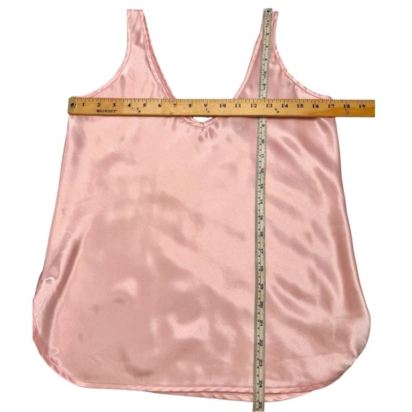 Vintage Pajamas 2 Piece Set Pink Satin Top Shorts Size Medium - Picture 8 of 9